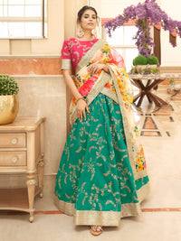 Emerald Ivory Embroidered Lehenga Set
