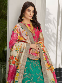Emerald Ivory Embroidered Lehenga Set