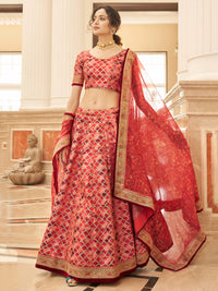 Crimson Royale Embroidered Lehenga Set