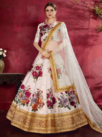 Ivory Bloom Banglori Silk Lehenga Set