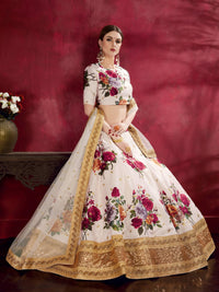 Ivory Bloom Banglori Silk Lehenga Set