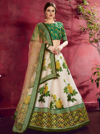 Sage Blossom Banglori Silk Lehenga Set