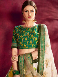Sage Blossom Banglori Silk Lehenga Set