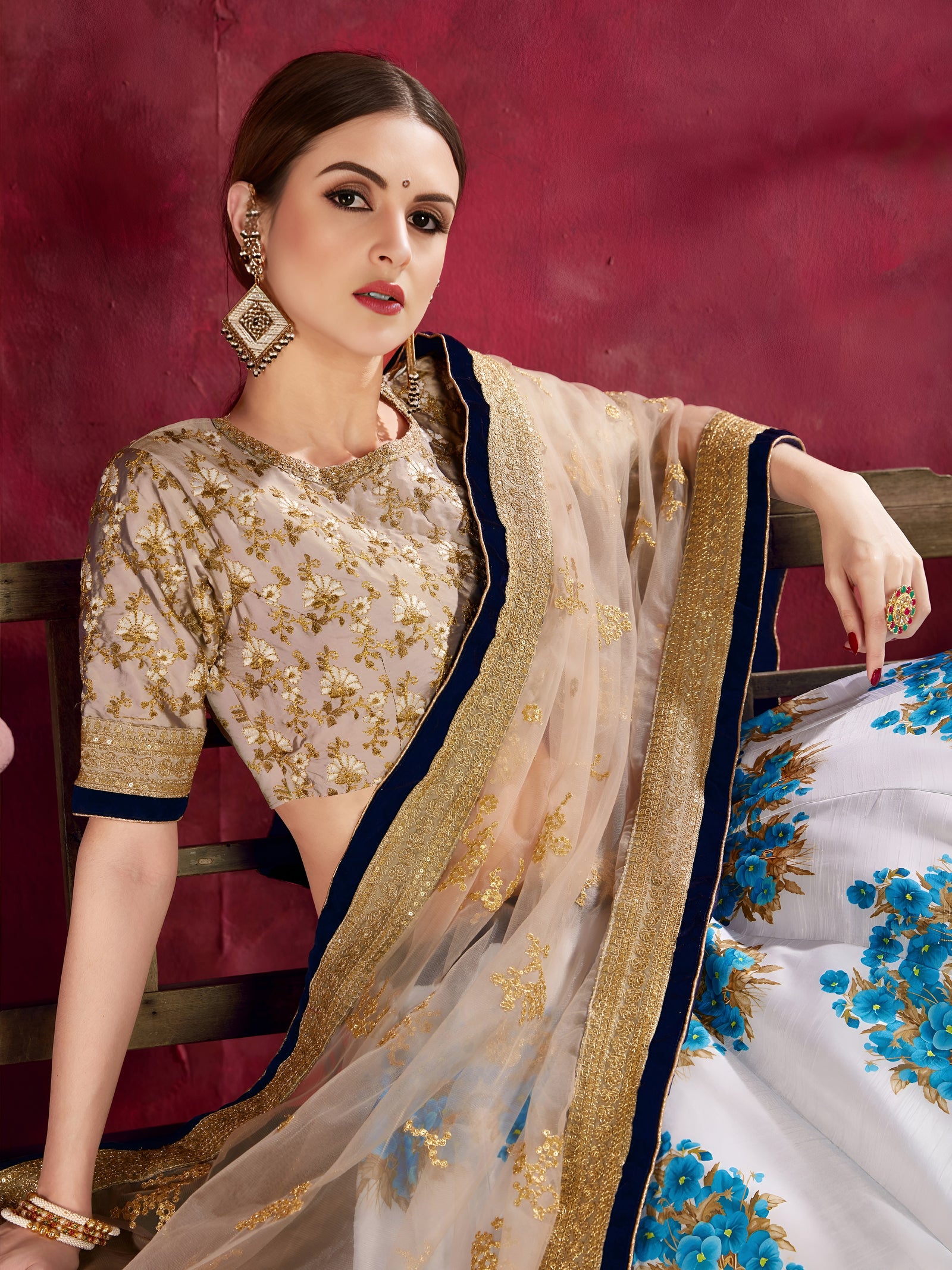 Champagne Grace Banglori Silk Lehenga Set