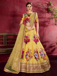Golden Marigold Banglori Silk Lehenga Set