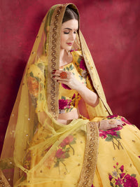 Golden Marigold Banglori Silk Lehenga Set