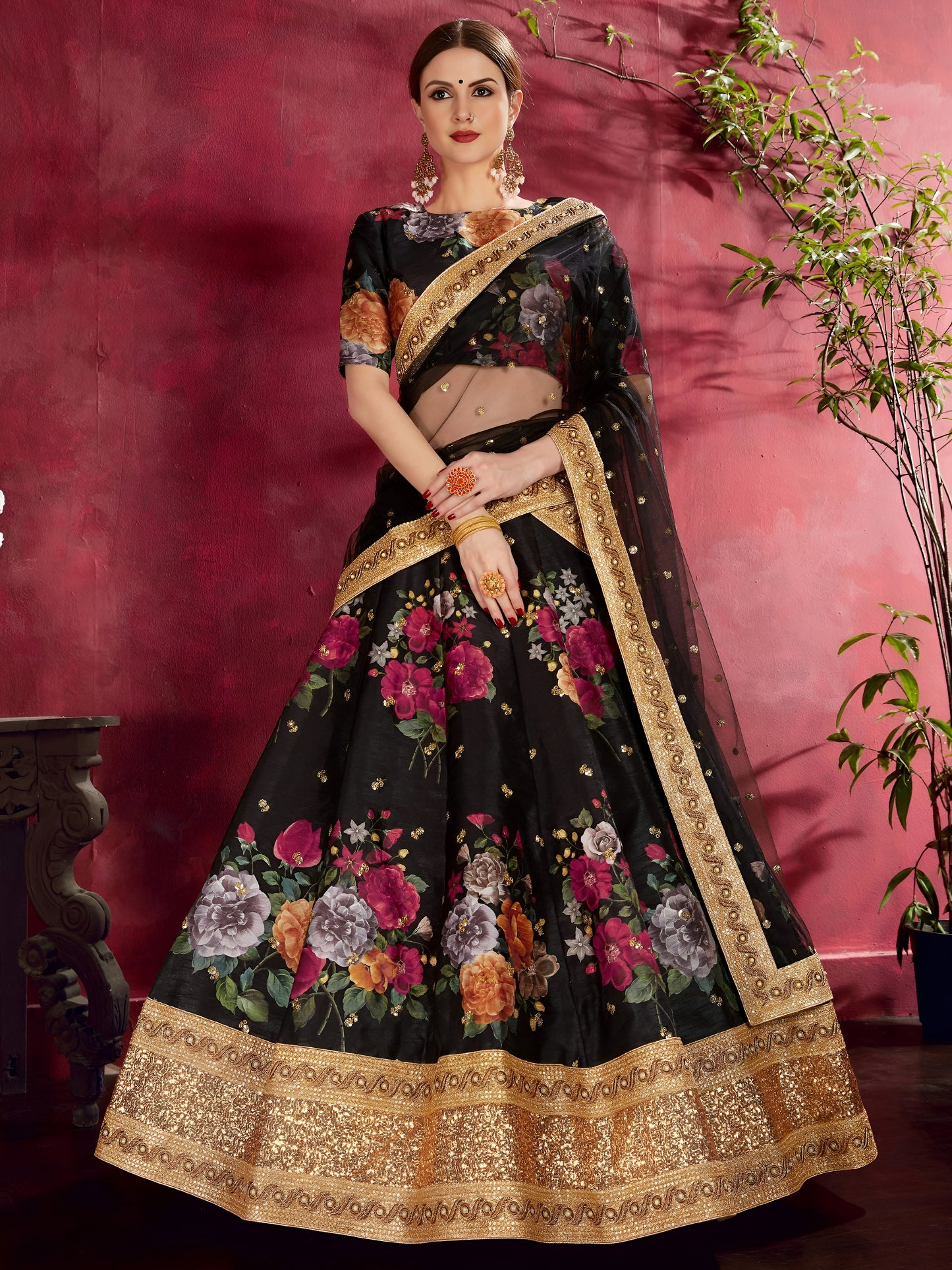 Midnight Royale Banglori Silk Lehenga Set