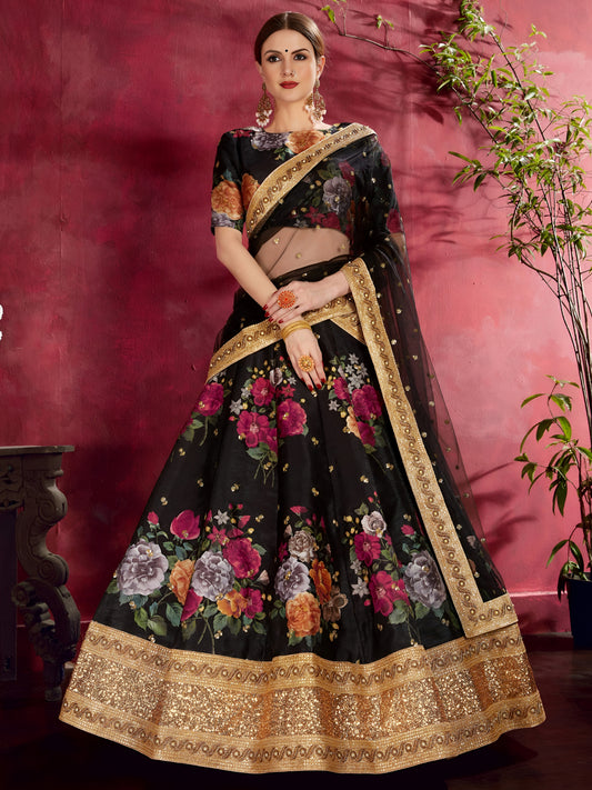 Midnight Royale Banglori Silk Lehenga Set