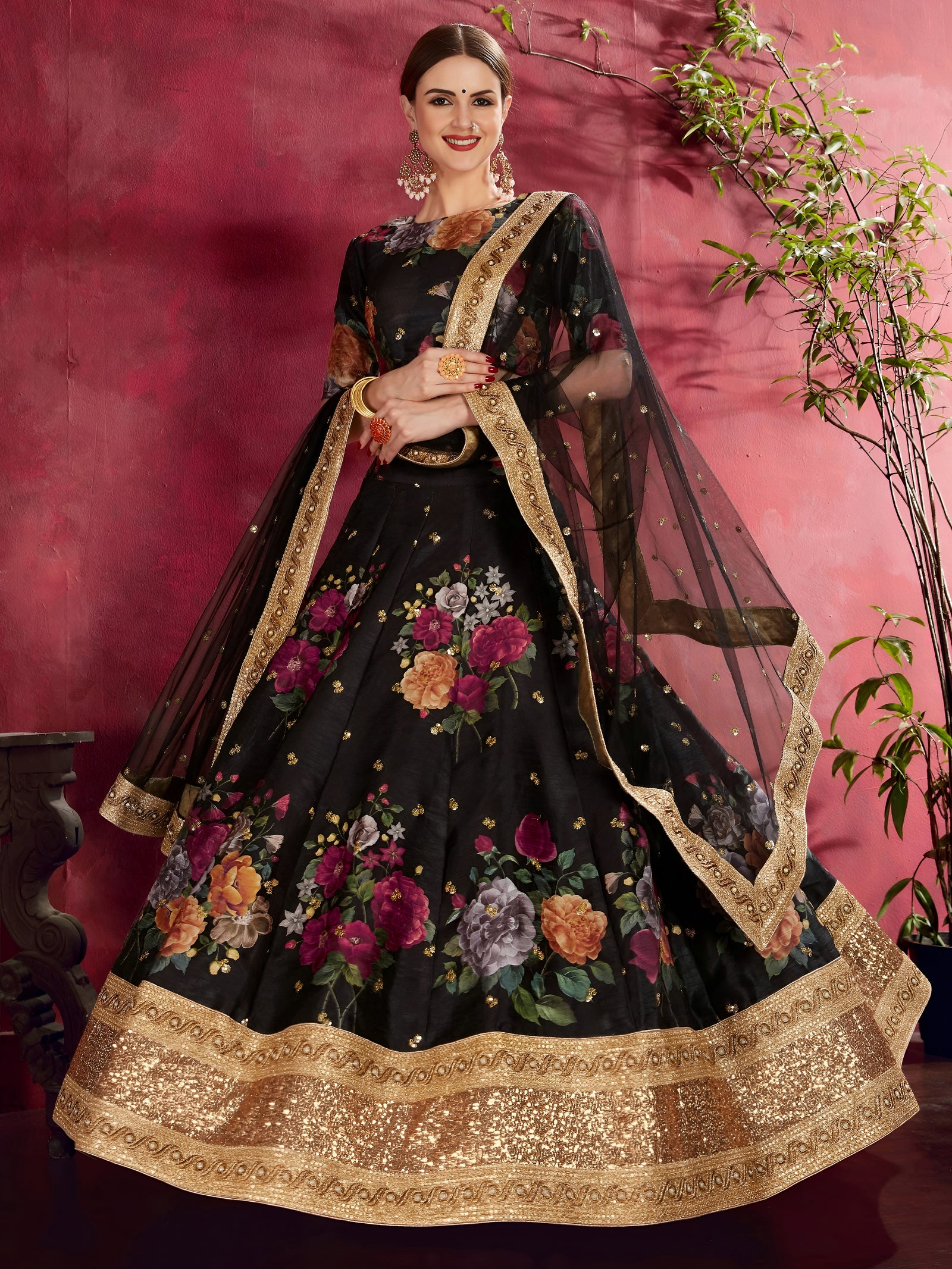 Midnight Royale Banglori Silk Lehenga Set