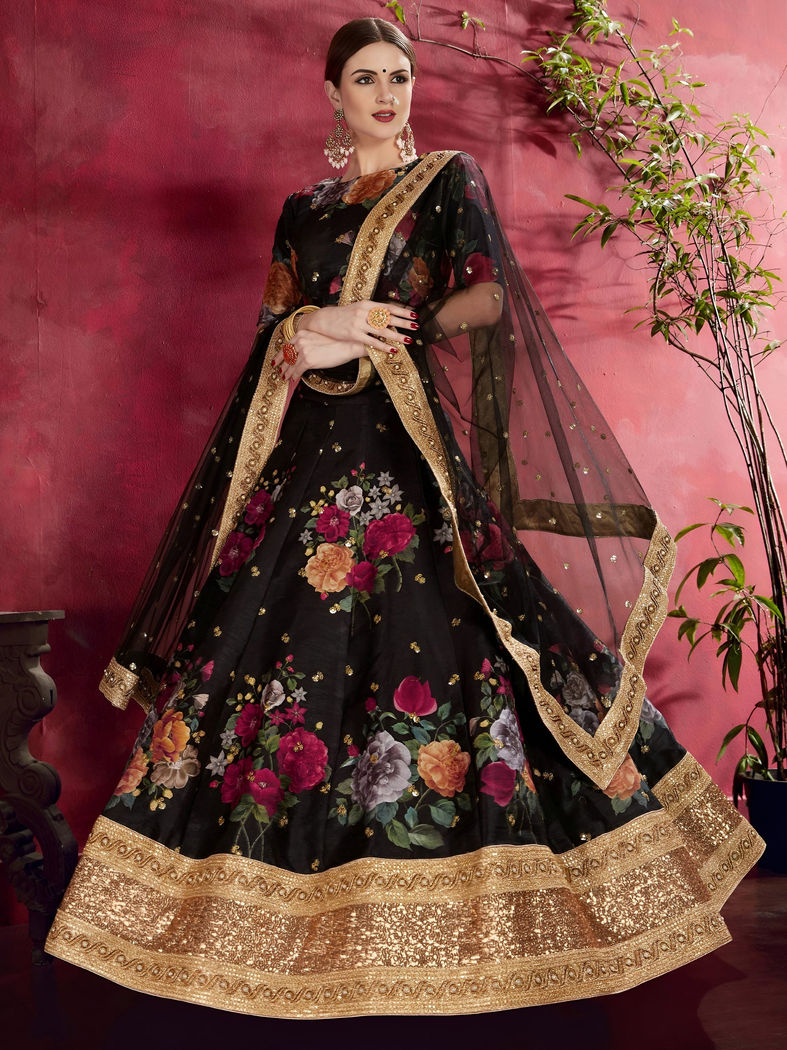 Midnight Royale Banglori Silk Lehenga Set