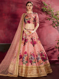 Peach Blossom Banglori Silk Lehenga Set