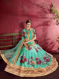 Emerald Bloom Banglori Silk Lehenga Set