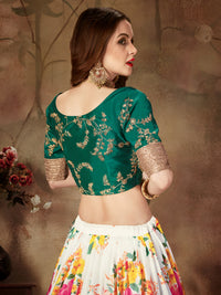 Emerald Blossom Floral Organza Lehenga Set