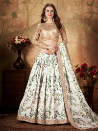Ivory Floral Organza Lehenga Set