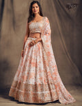 Pearl Ivory Embroidered Organza Lehenga Set