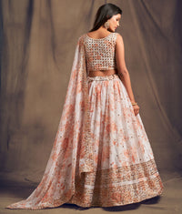 Pearl Ivory Embroidered Organza Lehenga Set