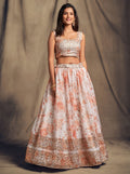 Pearl Ivory Embroidered Organza Lehenga Set