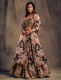 Midnight Noir Embroidered Organza Lehenga Set