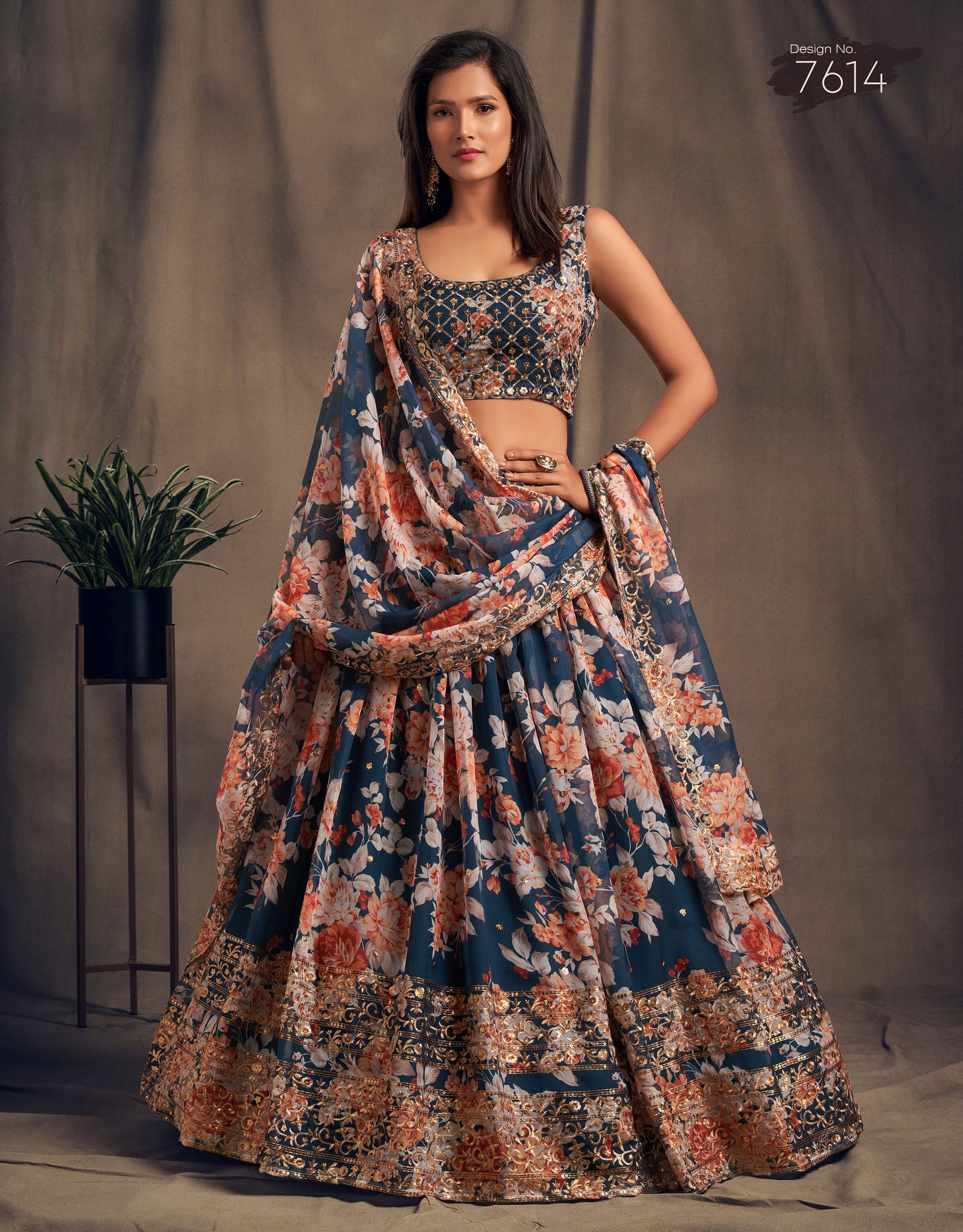 Celestial Mist Organza Lehenga Set