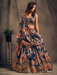Celestial Mist Organza Lehenga Set