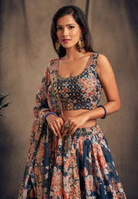 Celestial Mist Organza Lehenga Set