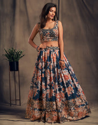 Celestial Mist Organza Lehenga Set