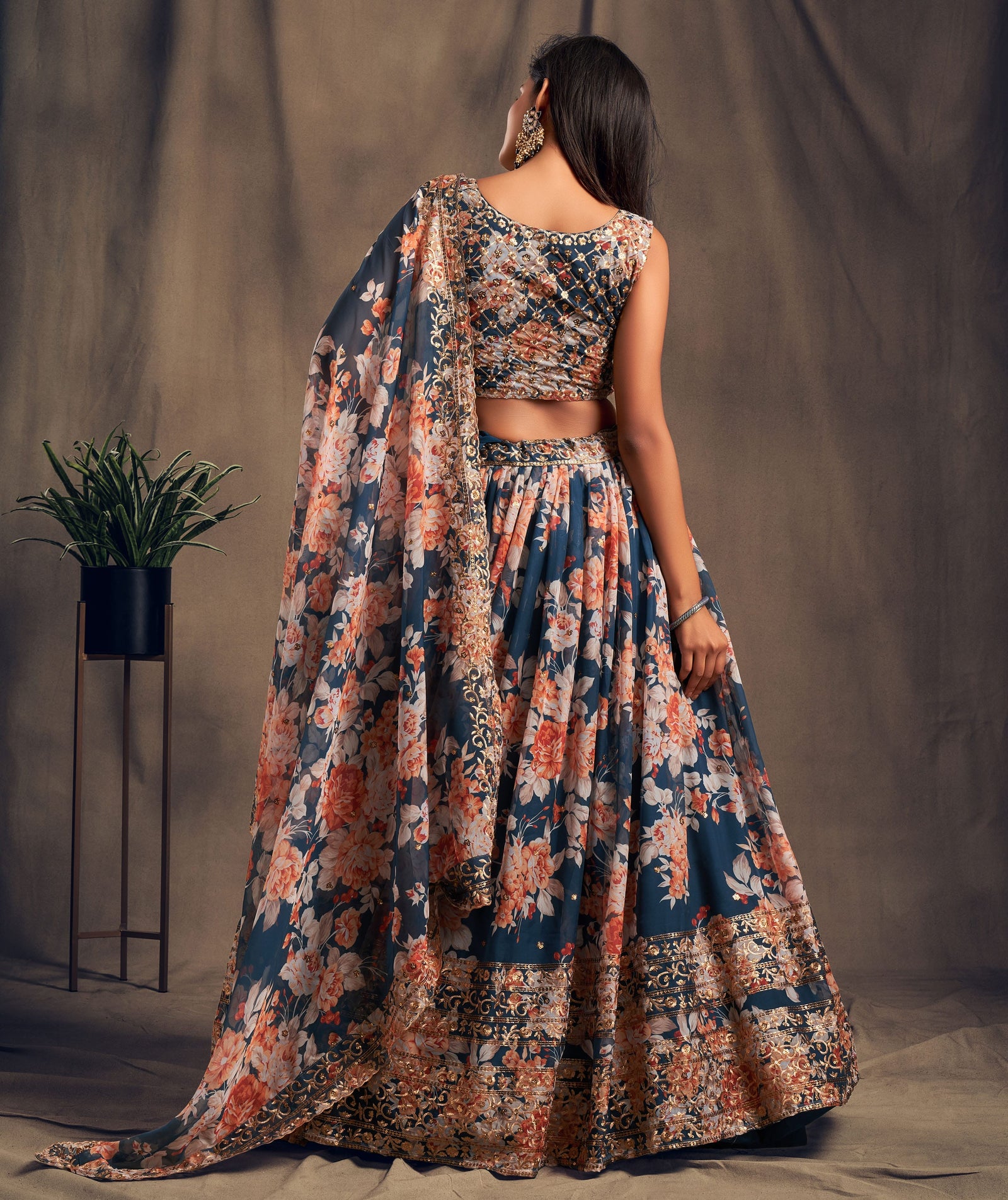 Celestial Mist Organza Lehenga Set