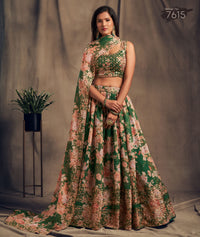 Emerald Grace Organza Lehenga Set