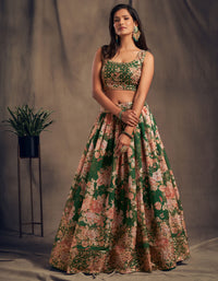 Emerald Grace Organza Lehenga Set
