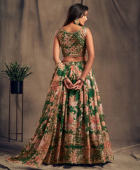 Emerald Grace Organza Lehenga Set