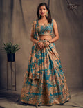 Ocean Jewel Organza Lehenga Set