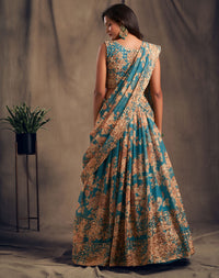Ocean Jewel Organza Lehenga Set