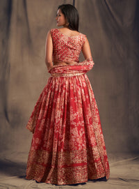 Ruby Royale Organza Lehenga Set