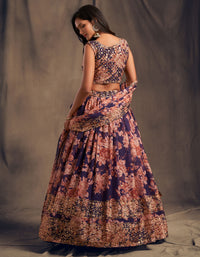 Royal Amethyst Organza Lehenga Set