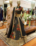 Black Fine Art Silk Pearl Embroidered Lehenga Set