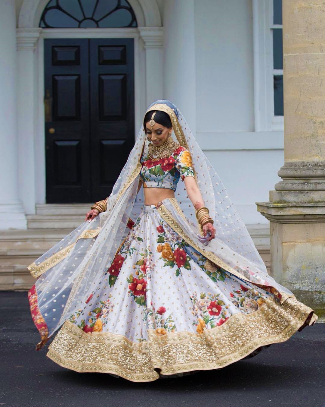 Grey Fine Art Silk Pearl Embroidered Lehenga Set