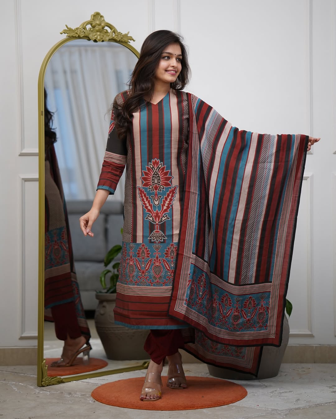 Printed Rayon A-Line Kurta Set