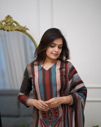 Printed Rayon A-Line Kurta Set