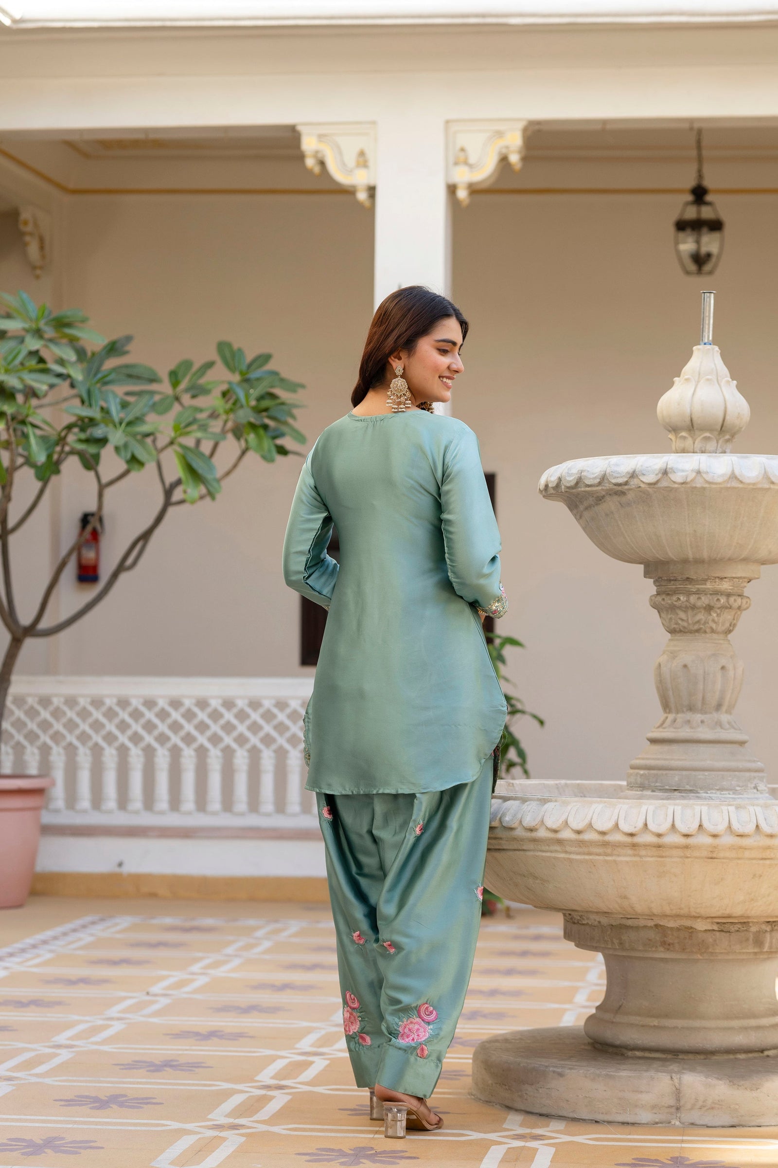 Pista Embroidered Designer Suit Set