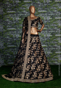 Noir Regal Thai Silk Designer Lehenga Choli Set