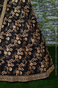 Noir Regal Thai Silk Designer Lehenga Choli Set
