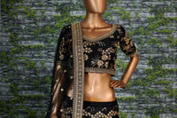 Noir Regal Thai Silk Designer Lehenga Choli Set