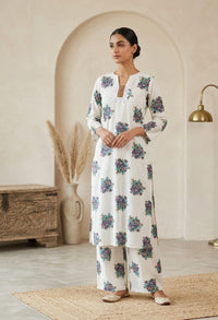 White Printed Cotton Co-ord Set