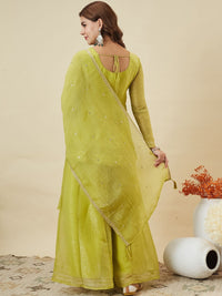 Lemon Embroidered Sharara Suit Set