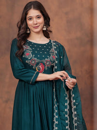 Green Petaline Bloom Rayon Suit Set