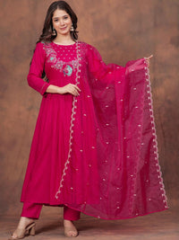 Pink Petaline Bloom Rayon Suit Set