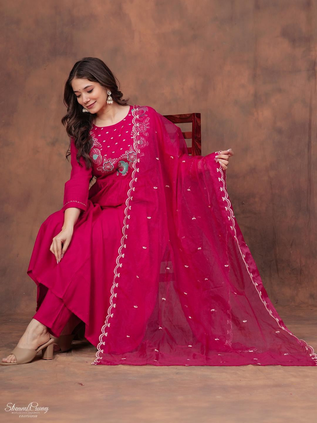 Pink Petaline Bloom Rayon Suit Set