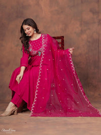 Pink Petaline Bloom Rayon Suit Set