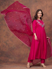 Pink Petaline Bloom Rayon Suit Set