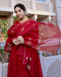 Ruby Elegance Chanderi Silk Suit Set